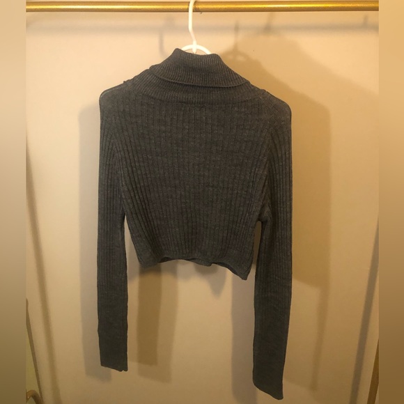 Dark greyRoll neck cropped knitted jumper PrettyLittle Thing sweater - Picture 5 of 5